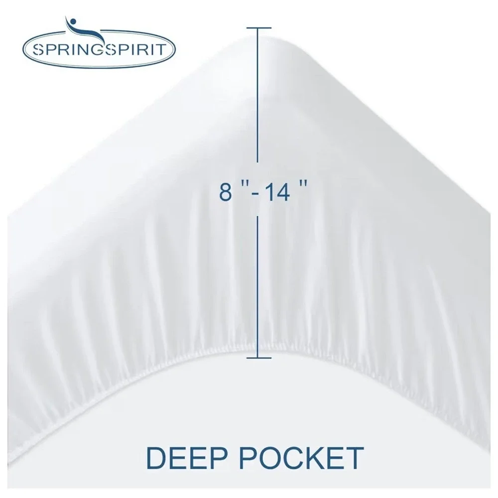 Springspirit XL Twin Mattress Protector Waterproof White Soft Cover